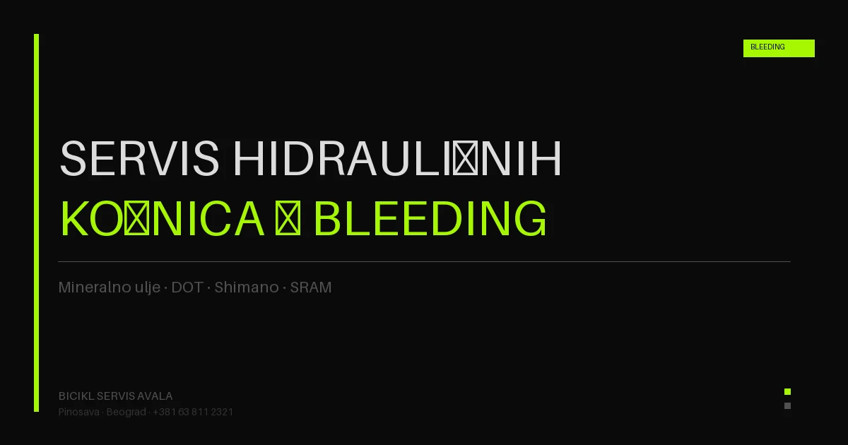 Servis hidrauličnih kočnica — bleeding i punjenje mineralnim uljem u Bicikl servis Avala
